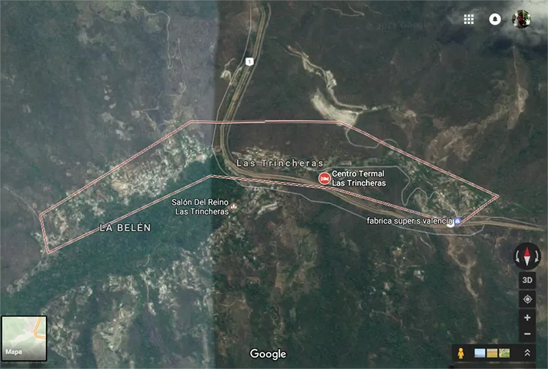 mapa de Trincheras